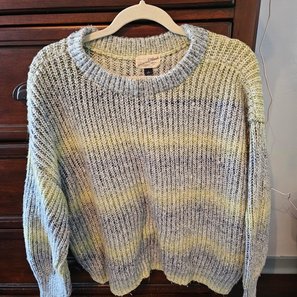 Universal Thread Green & Blue Striped Sweater - Small